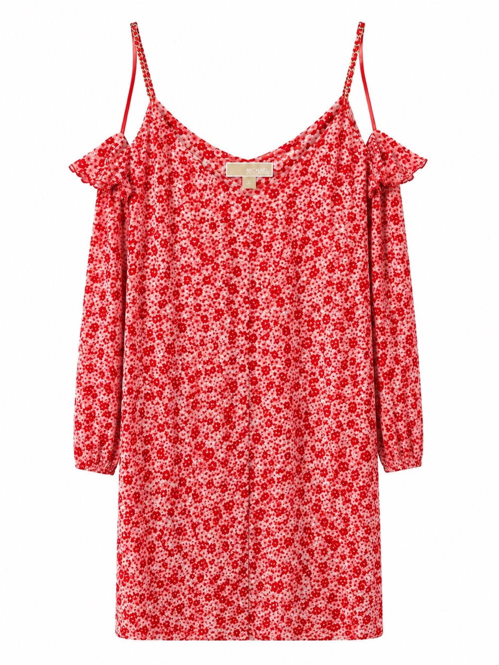 Michael Kors Floral Cold Shoulder  Dress Size Large - Picture 2 of 5